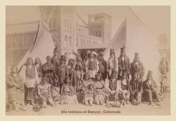 Ute Indians  Denver  Colorado 12x18 Giclee on canvas