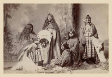 Ute Indians: Three Generations of Women 12x18 Giclee on canvas