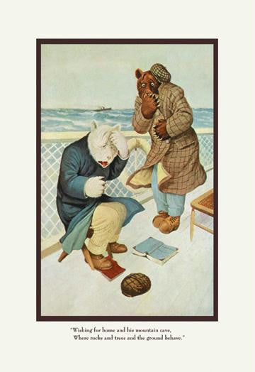 Teddy Roosevelt&#39;s Bears: Teddy B and Teddy G Are Seasick 12x18 Giclee on canvas