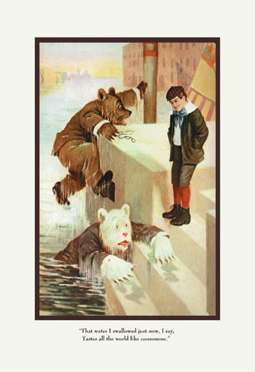 Teddy Roosevelt&#39;s Bears: Teddy B and Teddy G in the Water 12x18 Giclee on canvas