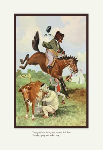 Teddy Roosevelt&#39;s Bears: Teddy B and Teddy G on the Farm 12x18 Giclee on canvas