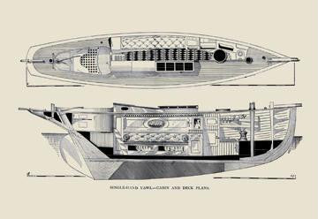 Single-Hand Yawl Cabin & Deck 12x18 Giclee on canvas