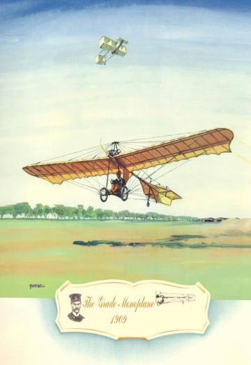 The Grade Monoplane  1909 12x18 Giclee on canvas