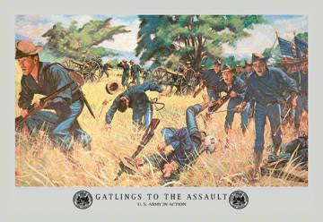 Gatlings to the Assault 12x18 Giclee on canvas