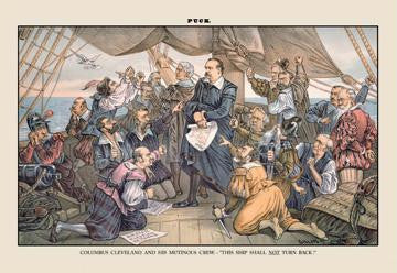 Puck Magazine: Columbus Cleveland and His Mutinous Crew 12x18 Giclee on canvas