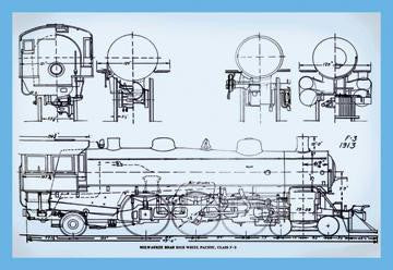 Milwaukee Roadhigh Wheel Pacific 12x18 Giclee on canvas