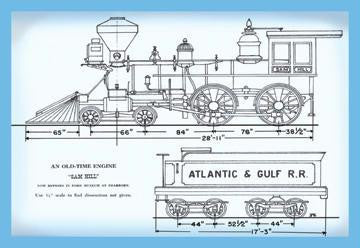 An Old-Time Engine: Sam Hill 12x18 Giclee on canvas