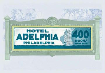 Hotel Adelphia  Philadelphia 12x18 Giclee on canvas