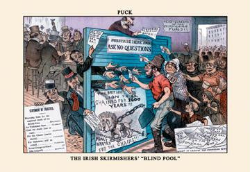 Puck Magazine: The Irish Skirmishers&#39; Blind Pool 12x18 Giclee on canvas