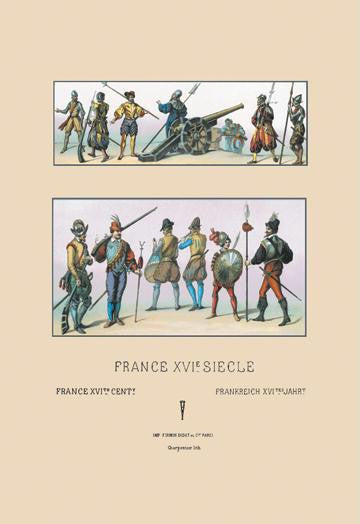 French Military Costumes  1559-1572 12x18 Giclee on canvas