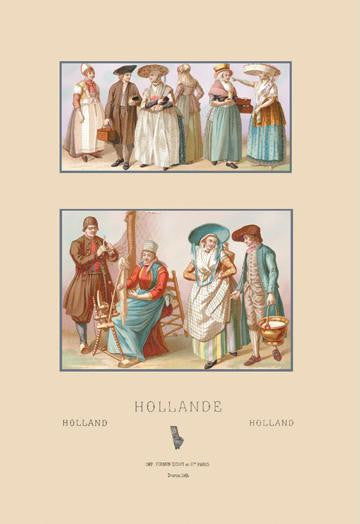 Popular Fashions of Nineteenth Century Holland 12x18 Giclee on canvas