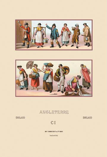 Styles of the English Commonfolk  Nineteenth Century 12x18 Giclee on canvas