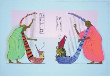 Harpers Painted in the Tomb of Ramses III 12x18 Giclee on canvas