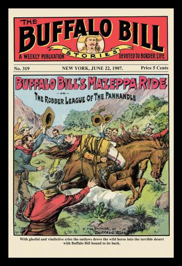 The Buffalo Bill Stories: Buffalo Bill&#39;s Mazeppa Ride 12x18 Giclee on canvas