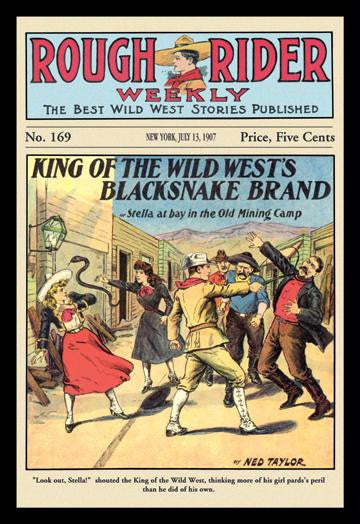 Rough Rider Weekly: King of the Wild West&#39;s Blacksnake Brand 12x18 Giclee on canvas