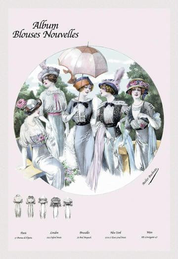 Album Blouses Nouvelles: Five Springtime Fashions 12x18 Giclee on canvas