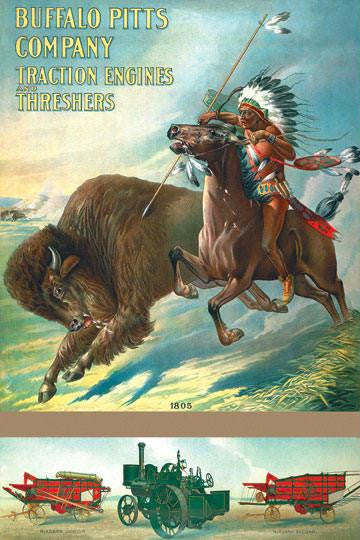 Buffalo Pitts Company - Buffalo Hunter 12x18 Giclee on canvas