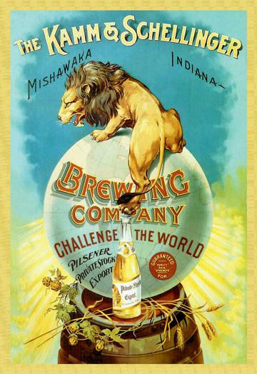 The Kamm and Schellinger Brewing Company - Challenge the World 12x18 Giclee on canvas