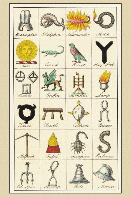 Heraldic Symbols - Breast Plate  Dolphin  et al. 12x18 Giclee on canvas