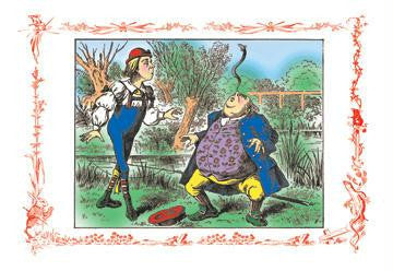 Alice in Wonderland: Father William Balances an Eel 12x18 Giclee on canvas