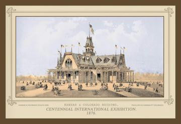 Centennial International Exhibition  1876 - Kansas and Colorado Building 12x18 Giclee on canvas