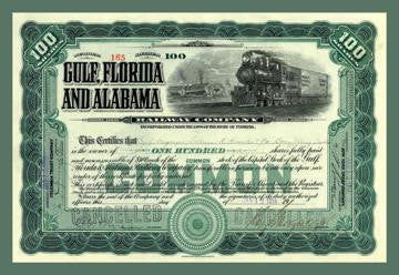 Gulf  Florida and Alabama Railway Co. 12x18 Giclee on canvas