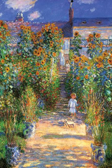 The Artist&#39;s Garden at Vetheuil 12x18 Giclee on canvas