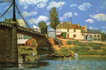 The Bridge at Villeneuve-la-Garenne 12x18 Giclee on canvas