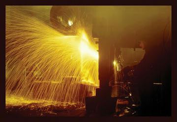 Welding in the Round-House 12x18 Giclee on canvas