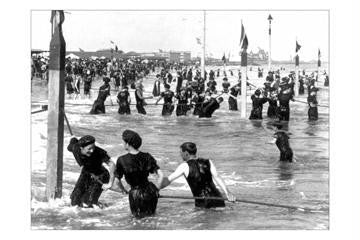 Coney Island Surf Crowd 12x18 Giclee on canvas