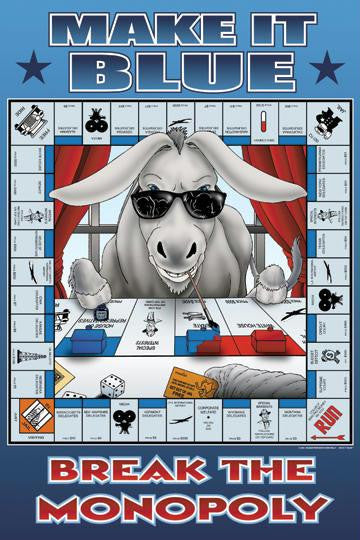 Make It Blue - Break the Monopoly 12x18 Giclee on canvas