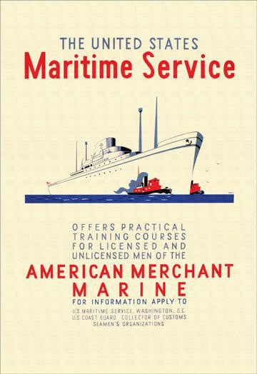 American Mechant Marine 12x18 Giclee on canvas