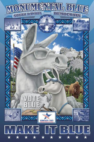 Monumental Blue - South Dakota Democrats 12x18 Giclee on canvas