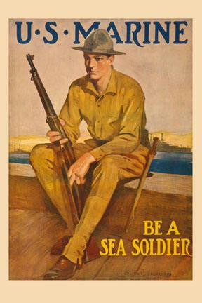 U.S. Marine - Be a Sea Soldier 12x18 Giclee on canvas