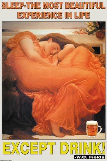 Sleep the Most beautiful experience in life except drink 12x18 Giclee on canvas