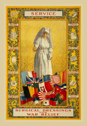 Service - Surgical Dressings for War Relief 12x18 Giclee on canvas