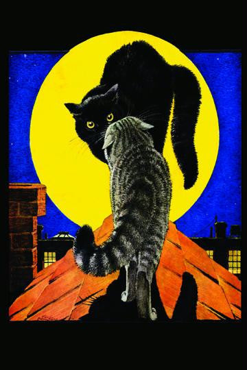 Cats on a Cold Tin Roof 12x18 Giclee on canvas