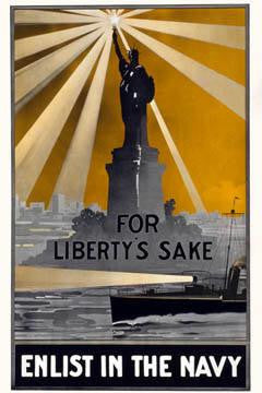 For Liberty&#39;s sake  enlist in the Navy 12x18 Giclee on canvas