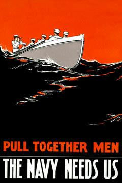 Pull together men - the Navy needs us 12x18 Giclee on canvas