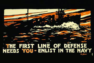 The first line of defense needs you - enlist in the Navy 12x18 Giclee on canvas