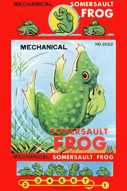 Mechanical Somersault Frog 12x18 Giclee on canvas