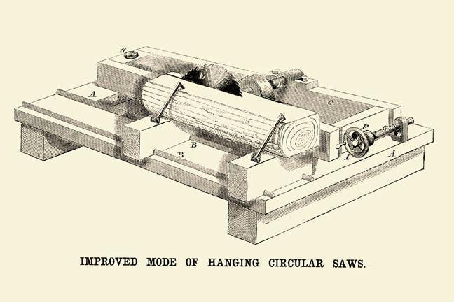 Improved Mode of Hanging Circular Saws 12x18 Giclee on canvas