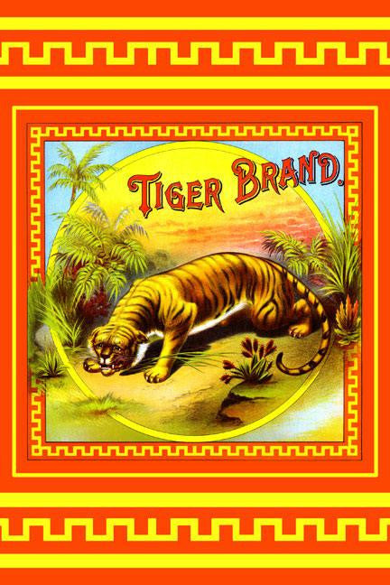 Tiger Brand Tobacco Label 12x18 Giclee on canvas