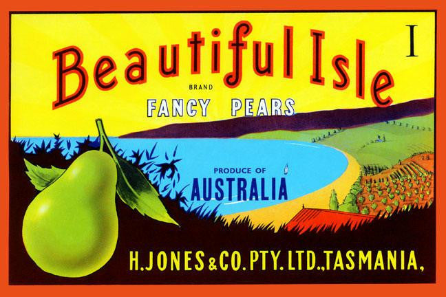 Beautiful Isle Brand Fancy Pears 12x18 Giclee on canvas