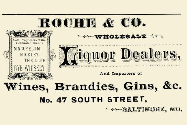 Roche & Co. Wholesale Liquor Dealers 12x18 Giclee on canvas