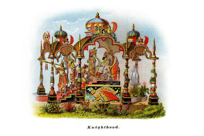 Knighthood - Mardi Gras Parade Float Design 12x18 Giclee on canvas