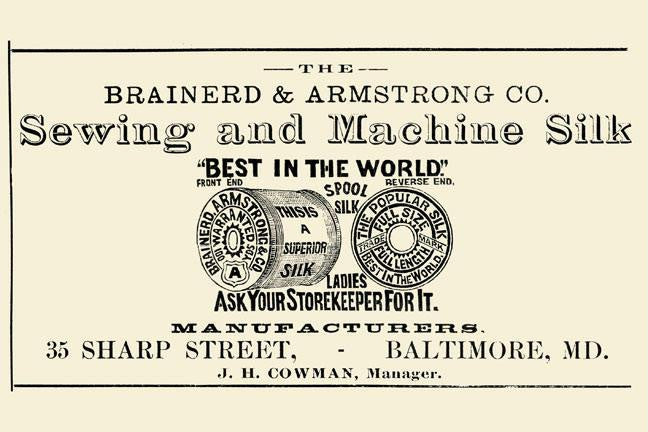 Brainerd & Armstrong Co. Sewing and Machine Silk 12x18 Giclee on canvas