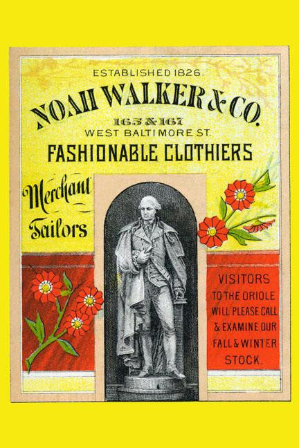 Noah Walker & Co. Fashionable Clothiers 12x18 Giclee on canvas