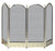 4 Fold Polished Brass  Screen With Decorative Filigree