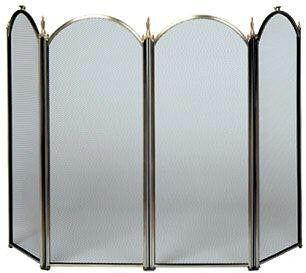 4 Fold Antique Brass Screen (S-4114)